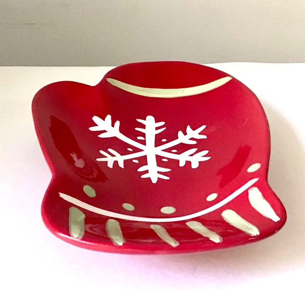 Hallmark Snowflake Mitten Serving Dishes Christmas Holiday Winter Decor Set of 2
